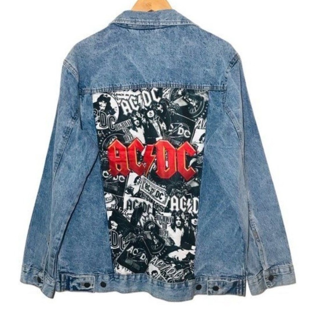 AC-DC Denim Jacket 100% Cotton NWOT - Excellent Gift Rock Fan Apparel 40” Chest - Picture 7 of 16